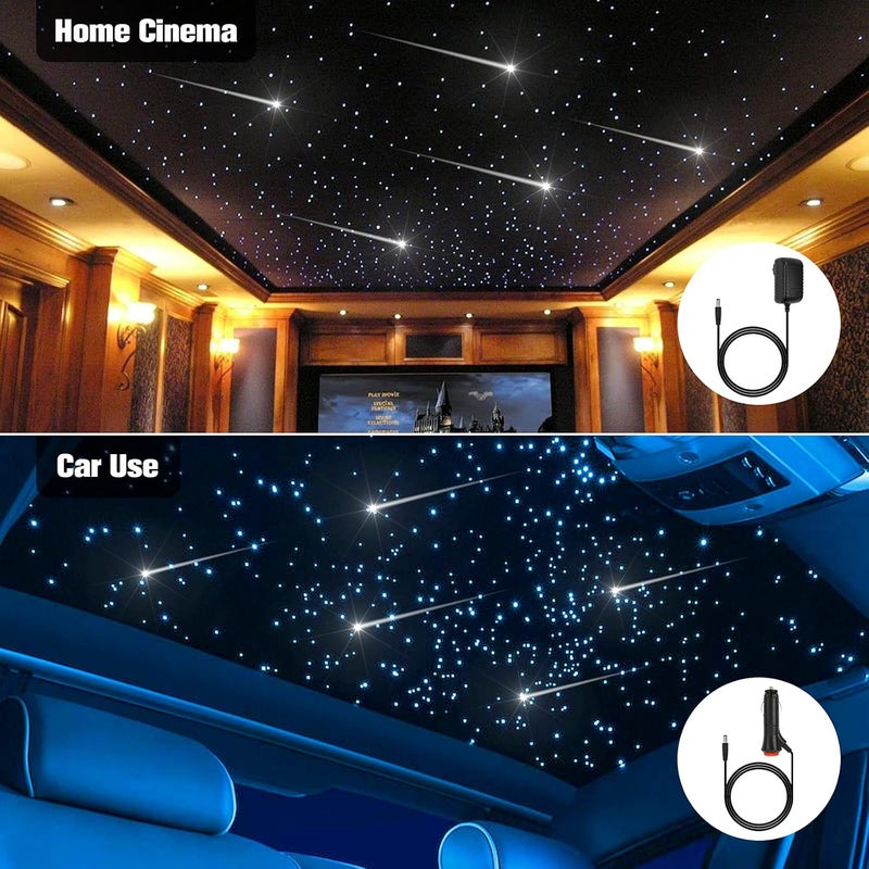 CHINLY Starlight Headliner Kit, Meteor Twinkle 550pcs 0.03in 13.1ft 16w Star Lights for Car Bluetooth RGBW LED Fiber Optic APP/Remote Headliner Light Kit+Shooting Stars Light kit for Car/Home Theater - Image 2